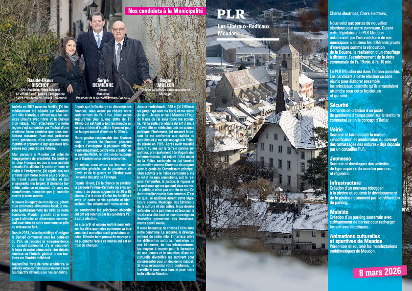 liste des candidat(e)s à la Municipalité de Moudon